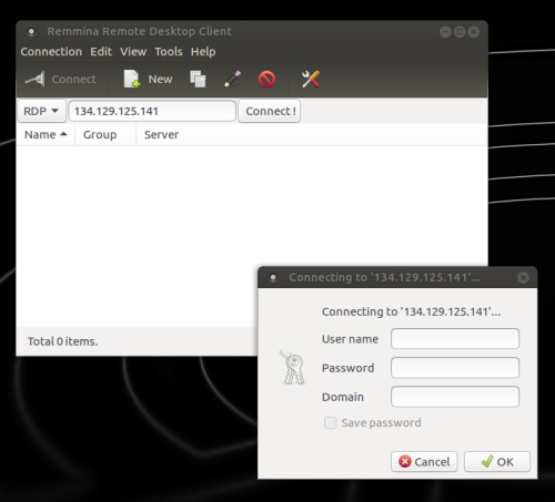 Using Remmina